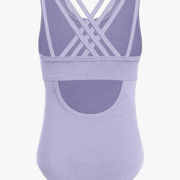 Good🎉 Condition ARSHINER Lavender Strappy Ballet Leotard: girls Age 6-7 - Picture 1 of 4